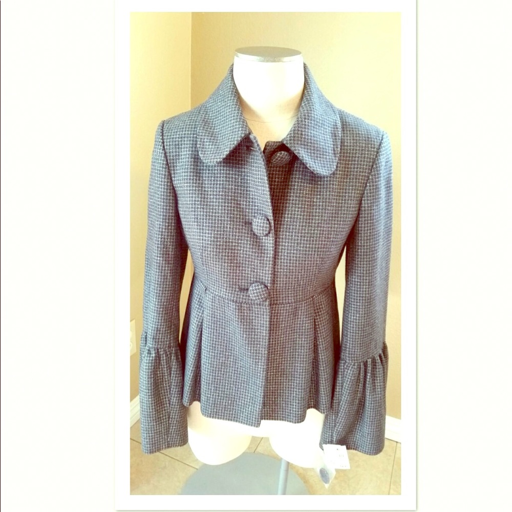 NWT Helene Berman gray wool blend peplum jackets